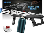 Propane Torch Gun, Powerful Cooking Grill Torch Gun, Adjustable Flamethrower Multi Use Blow Torch for BBQ, Campfire, Charcoal Wood Grills Lighter(Tank Not Included)
