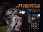 Fenix HP30R v2.0 Headlamp, 3000 Lumen Rechargeable Heavy-Duty with Spotlight & Floodlight, Detachable Power Pack and LumenTac Organizer, Black