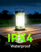 AlpsWolf Camping Lantern Rechargeable, 4000mAh LED Lantern for Power Outages Super Bright Portable Camping Light Emergency Lantern Camping Lamp Green, 1 Pack