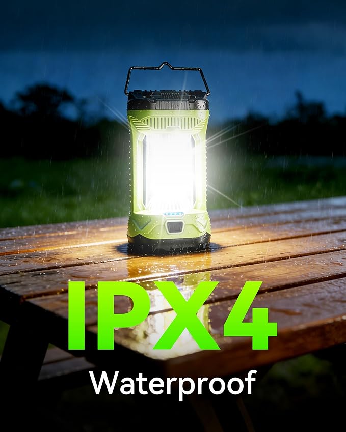 AlpsWolf Camping Lantern Rechargeable, 4000mAh LED Lantern for Power Outages Super Bright Portable Camping Light Emergency Lantern Camping Lamp Green, 1 Pack