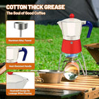 6 Cup Aluminum Espresso Stovetop Moka Pot Express Coffee Maker Percolator Italian Classic Mocha Coffee Machine for Italian and Cuban Cafe Brewing for Home Camping 300ml