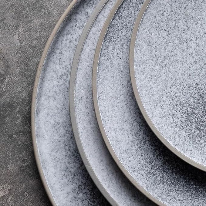 Camping Plates Minimalist Ceramic Dinner Plate Home Breakfast Tableware Western Steak Flat Decorative Plate