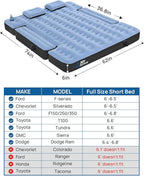JOYTUTUS 6.4-6.7Ft Truck Bed Air Mattress with Built-in Cup Holder,Thickened Inflatable Full Size Regular Truck Beds, with Air Pump&2 Pillows