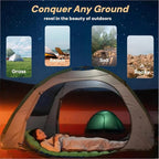 4 Inch Thick Camping Sleeping Pad with Internal Straps - R Value 4.0 for 4 Seasons, Lightweight Sleeping Mat for Hiking, Backpacking, Travel