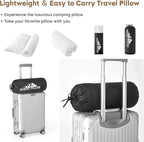 Small Shredded Memory Foam Pillow, Camping Pillow Travel Pillow - Compressible Medium Firm, Breathable Cover, Ideal Backpacking Hiking, Airplane and Car (Off-White, L)