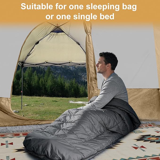 KAMPKEEPER Canopy Side Tent, Camping Canopy Tent for 10x10 Pop Up Canopies, Cube Tents, Gazebo Room Compatible with 10' Wide Canopies(Canopy Not Included)