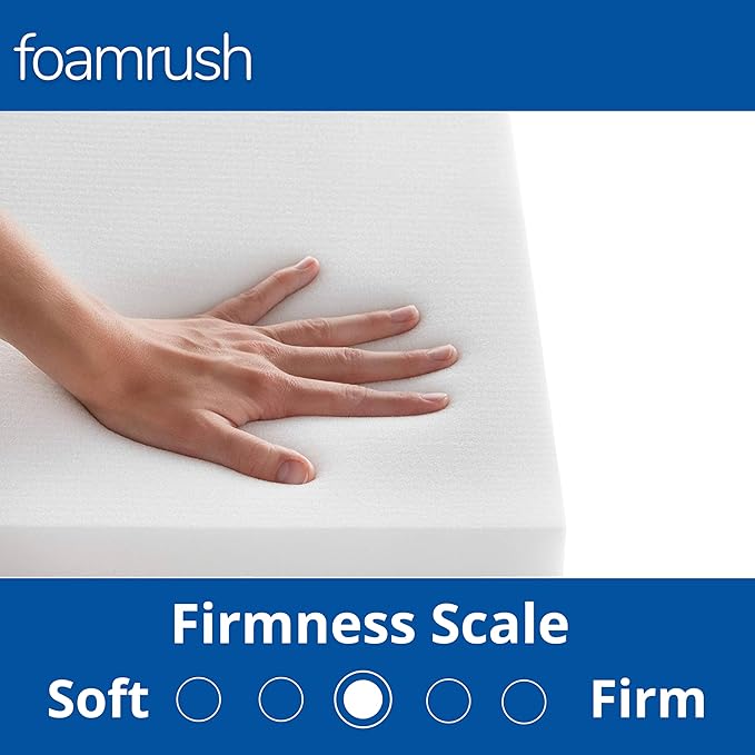 FoamRush 3" x 54" x 72" Bunk, Camping Cot High Density RV Mattress Replacement, Firm, Pressure Relief, Travel Camper Trailer Truck, Made in USA, CertiPUR-US Certified, Cover Not Included