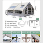 Inflatable Tent with Pump, Easy Set up Inflatable Camping Tent for 2-8 Persons, 4-Season Inflatable Tent, Glamping Outdoor Air Blow Up Tent, Family Camping Tent Grey2