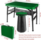 Small Folding Table and Stool, Portable, Adjustable Height, Camping & Picnic Table, 4 Foot, Lightweight