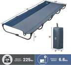 TIMBER RIDGE 20-Second Quick Set-Up Camping Cot, Lightweight Aluminum Folding Cot with Zipper Closure, Portable Carry Bag Included for Camping, Travel and Outdoors, Support up to 225lbs, Blue 2pcs