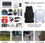 100L Camping Hiking Backpack,Molle military Tactical rucksack backpack,Waterproof Lightweight Hiking Backpack (Black)