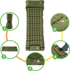 Sleeping Pad for Camping - Inflatable Mat with Built-in Foot Pump - Waterproof Camp Mattress - Camping Gear Must Haves by Wakeman Outdoors (Olive)
