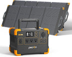 Pecron E600LFP Portable Solar Generator with 2x200W Solar Panel, 614Wh LiFePO4 Battery Backup, Power Station for Camping, Emergency, RV, Off-Grid Living