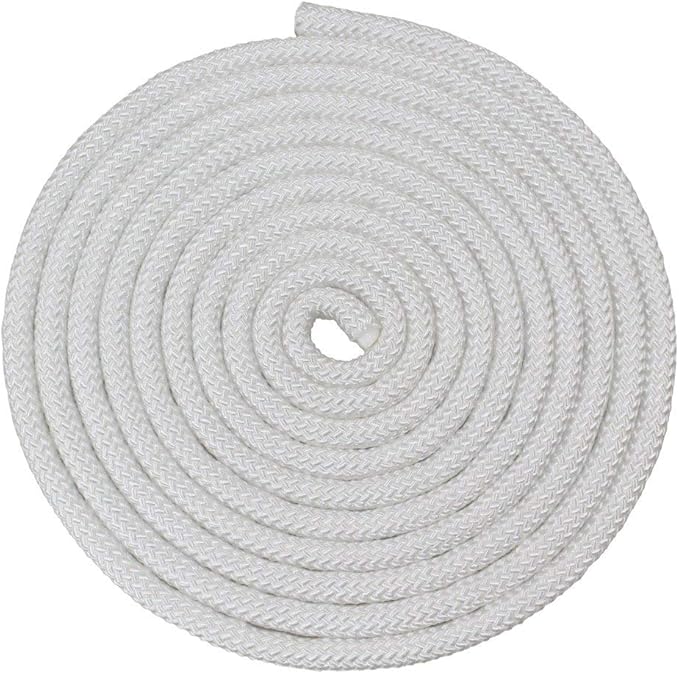 6mm White Diamond Braid Nylon Rope, Paracord All Purpose Utility Rope Nylon Twine for Crafts,Cargo,Tie-Downs,Camping,Indoor Outdoor Use(1/4inch,25ftx1 Hank)