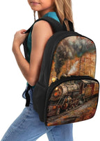 Hiking Daypack Cooler Backpack for Kids & Adults Scratches-Proof Insulated Cooler Lunch Backpack School Bookbag Meal Bag for School Travel Picnic, Thanksgiving Gift, Tain Maple Leaves