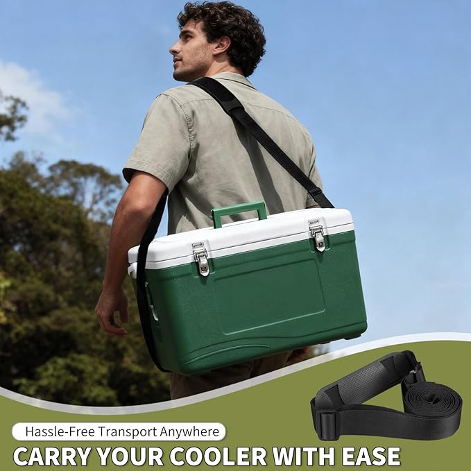 Cooler Strap Compatible with Engel Cooler, with Length Adjustable Nylon Strap and Comfortable Shoulder Pad, Ideal Cooler Straps for Outdoor Use