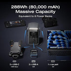 EF ECOFLOW TRAIL Plus 300 DC Portable Power Station, 288Wh Power Bank (80000mAh), 140W USB C Output, Solar Generator, for Outdoor Camping, Travel, and Emergency Power (No AC Outlet Included)