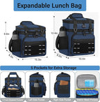 Lunch Box Cooler Bag - Insulated Tactical Lunchbox for Men - Large Lunch Pail Kit for Adults Work Outdoor Shifts Trips Blue 16L