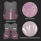 Lightweight Running Vest with 2pcs 500ml Water Bottle for Men Women, Reflective Water Vest Hydration Pack Hydropack for Hiking, M/L