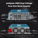 2080W Pure Sine Wave Inverter with Auto Transfer Switch ATS, Dual Voltage Power Inverter 24V/48V to 120V for RV, Truck Off-Grid, Camping, Home Emergency Backup (Blue)