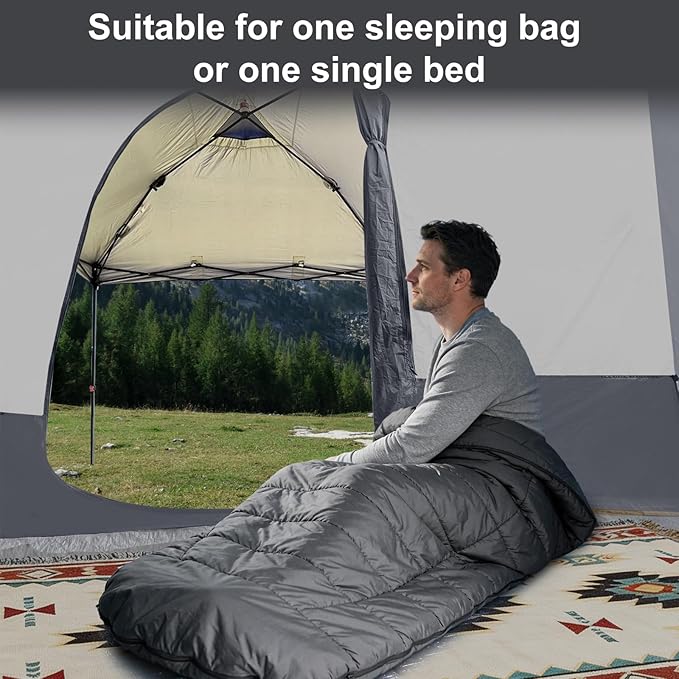 KAMPKEEPER Canopy Side Tent, Camping Canopy Tent for 10x10 Pop Up Canopies, Cube Tents, Gazebo Room Compatible with 10' Wide Canopies(Canopy Not Included)
