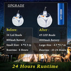 [4000mah] Folding Solar Camping Lights Rechargeable Lantern Waterproof Hanging Tent Collapsible Lamp Remote Control Blub LED USB Foldable Portable for Home Indoor Outdoor Emergency Power Outage 1 Pack