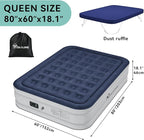 YITAHOME Queen Size Air Mattress with Fitted Sheet, Elevated Inflatable Bed with High-Speed Pump, Carry Bag and Repair Tools for Home, Travel, and Camping - 80''L x 60''W x 18''H