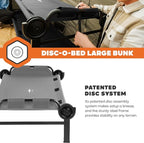 Disc-O-Bed Large Outdoor Convertible 2 Person Bench and Double Camping Cot Portable Bed Bunk System for Adults, Grey