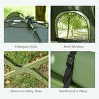 Camping Tent Cot, 4-in-1 Folding Tent Cot Combo with Mattress, Pillow, Sleeping Bag, Roller Carrying Bag, Off Ground Travel Camp Cot for Hiking, Backpacking, Picnic