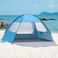 OutdoorMaster Beach Tent for 3/4/6/8 Person - Easy Setup Sun Shade Shelter, Portable Beach Shade Sun Canopy with UPF 50+ UV Protection, Removable Skylight Family Size