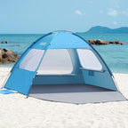 OutdoorMaster Beach Tent for 3/4/6/8 Person - Easy Setup Sun Shade Shelter, Portable Beach Shade Sun Canopy with UPF 50+ UV Protection, Removable Skylight Family Size