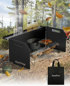 Aluminum Camping Stove Windscreen,Lightweight Foldable Outdoor Wind Blocker Gas Stove Windshield Wind Screen with Storage Bag for Camping,Glamping,Hiking,Picnic,Backpacking,Cooking,Fishing