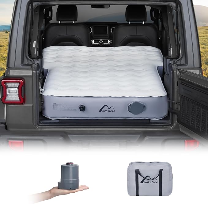 SUV Air Mattress Jeep Wrangler Air Mattress Jeep Mattress with Wireless Air Pump,Car Mattress Jeep Wrangler Bed 10inch SUV Camping Bed for JK JKU JL JLU Unlimited 4 Door