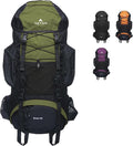 Teton 55L Scout Internal Frame Backpack for Hiking, Camping, Backpacking, Travel, Rain Cover Included, Olive