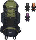 Teton 55L Scout Internal Frame Backpack for Hiking, Camping, Backpacking, Travel, Rain Cover Included, Olive