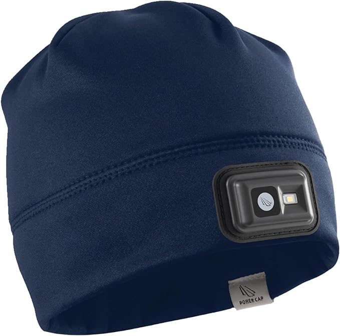 POWERCAP LED Hat Light 150 Lumens Rechargeable Fleece Beanie with Bright Built-in Headlamp Waterproof LED Warm One Size Cap