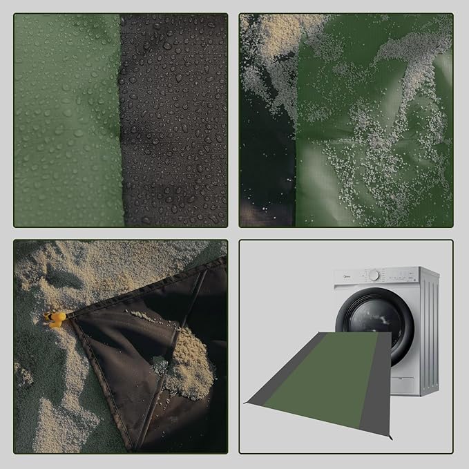 Waterproof Camping Tarp Lightweight Multifunctional Tent Footprint for Camping, Hiking Backpacking, Compact Tent Tarp Ground Sheet Mat for Ground or Under Tent（78.7" x 82.7" | Dark Green）