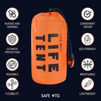 Emergency Survival Tent Life Shelter 2 Person Mylar Tube Tents Tarp with Whistle & Paracord Year-Round All Weather Protection for Car Outdoor Hiking Camping Gear Equipment