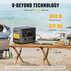 VTOMAN FlashSpeed 1000 Solar Generator 1000W/828Wh with 110W Solar Panel - LiFePO4 Battery, Expandable to 2376Wh, IP67 Waterproof Solar Charging for Extended Off-Grid, Home Backup, Camping, RV