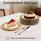 150 Pcs Gold Charger Plates Bulk, 13" Round Dinner Charger Plates, Decorative Plastic Embossed Table Chargers for Wedding Christmas Party Baby Shower Event Decoration (Gold)