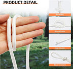 Nylon Rope, 1/3 inch 100FT Nylon Poly Rope Utility Cord Strong Polyester for Camping, Hiking, Clothesline, Tie, Flag Pole, Marine, Outdoor Swing (8mm White)