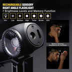 C6 2000 Lumens Rechargeable Flashlight, 3800mAh Proximity Sensor & Right-Angle LED Flashlights, Magnetic Base, TIR Lens, IP68 Waterproof, Hands-Free Sensing Control