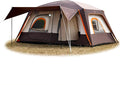 KTT Large Tent 6-8-10 Person,Family Cabin Tents,2 Rooms,2 Doors and 4 Windows with Mesh,Straight Wall,Waterproof,Double Layer,Big Tents for Outdoor,Picnic,Camping,Family Gathering