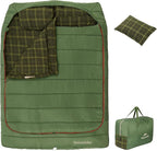 Naturehike Flannel Queen Size Double Sleeping Bag for Adults with Pillows, Doublewide Two Person Sleeping Bag for Couples & Whole Family, All Seasons for Camping, Hunting & Bedding