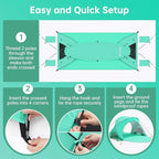 Beach Tent Sun Shelter, Sun Shelter for 1-3 Person, Beach Shade Tent, Beaches Shade with 2 Zippered Doors, Portable Tents for Camping Fishing, Green