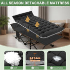 ABORON Heavy-Duty Folding Guest Bed for Adults, 500lb Capacity, Portable Extra Cot with 1207D Double Layer, Ideal for Indoor Guest Stays & Temporary Home Use