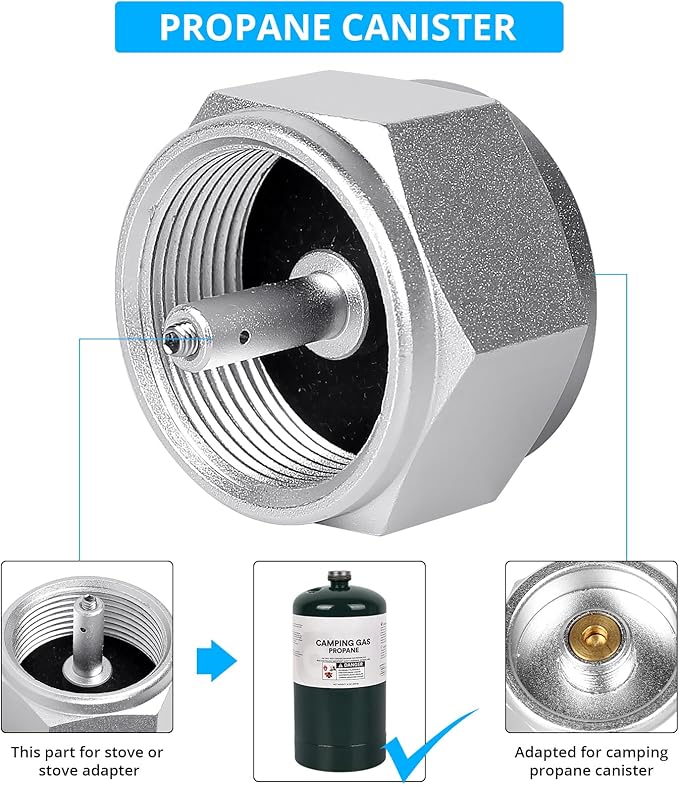 Sondiko Butane/Isobutane Refill Adapter, Fuel Transfer Device, Gas Converter Isobutane Canister Shifter, Gas Saver Plus for Fuel Canister, Backpacking Camping Stove, Burners