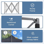 NEWBULIG 10x10 FT Pop Up Canopy Easy Up Tents for Camping Parties Events Beach Backyard Portable Outdoor Shelter Heavy Duty Instant Sun Shade with Sand Bags, Grey