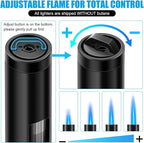 LcFun 2 Pack Torch Lighters Refillable Butane Lighter with Visible Fuel Window, Windproof Adjustable Jet Flame Long Lighters Matches for Candle, Grill, BBQ, Camping, Fireworks (Butane NOT Included)