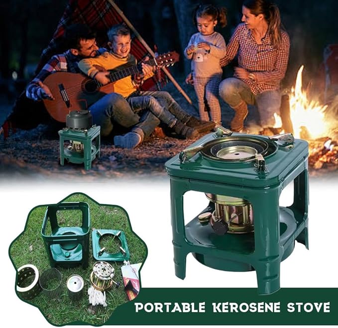 Portable Kerosene Stove 8-Wicks, Fogon de Petróleo para Cuba Camping Stove- Multi-Fuel Outdoor Cooking & Heating Stove for Backpacking, Survival, Hiking, and Emergency Use